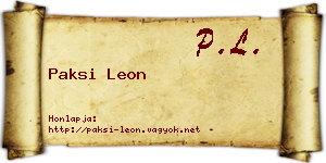 Paksi Leon névjegykártya